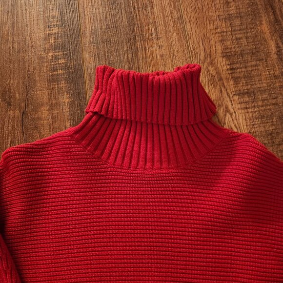 New House of Harlow 1960 Cropped Turtleneck Sweater in Red Size Medium - Picture 3 of 7